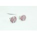 925 Sterling Silver women's Studs Earring red ruby stones